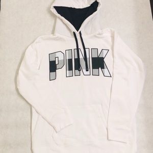 Victoria's Secret Pink White Hoodie Size Medium